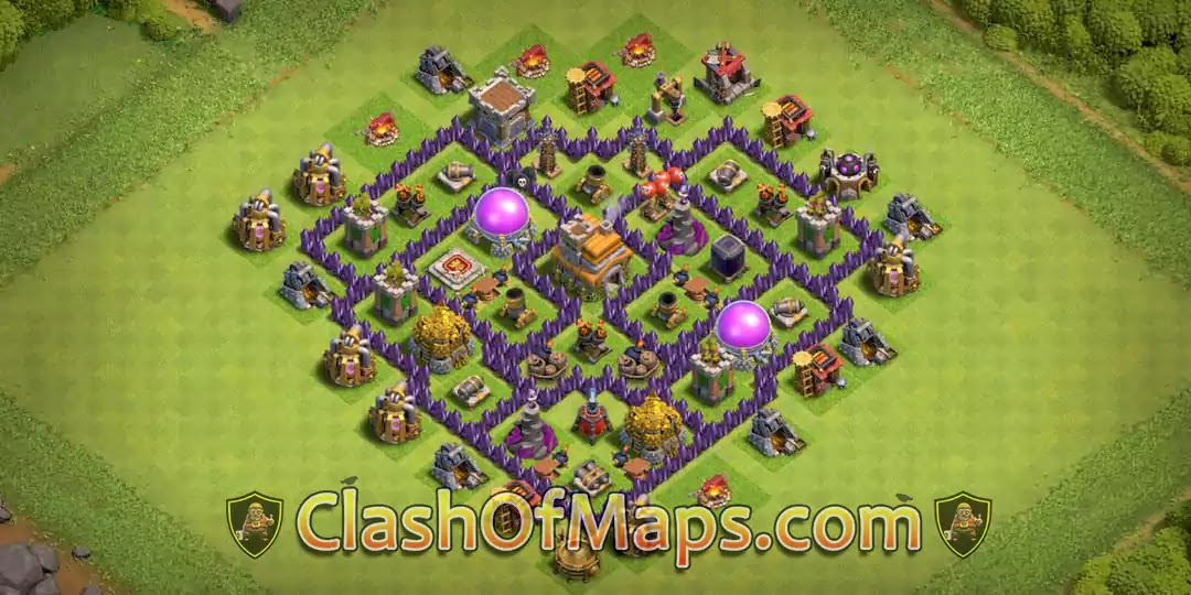 Town hall 7 Trophy Base Anti 2 Star & 3 Star