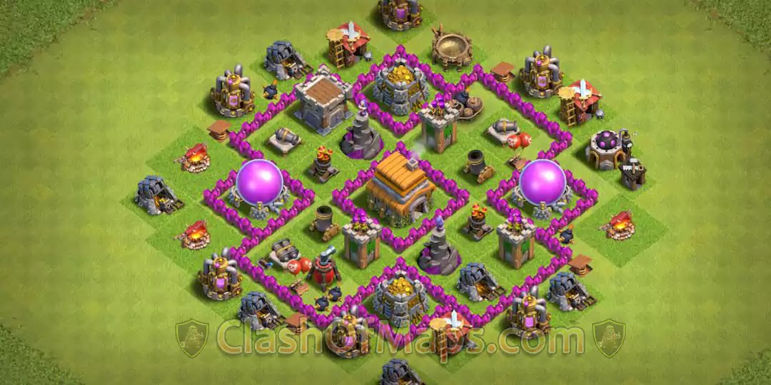 COC TH6 base farming design for efficient resource collection in Clash of Clans