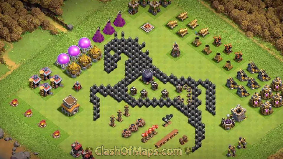 CoC TH8 troll base design for fun and challenging gameplay with upgrade links