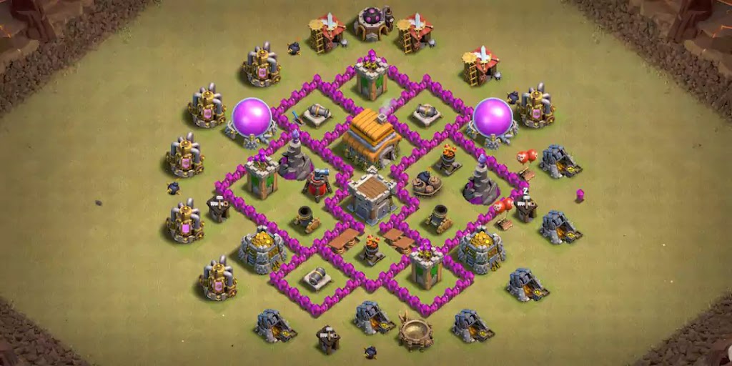 Strong Town Hall 6 War Base Layout for COC