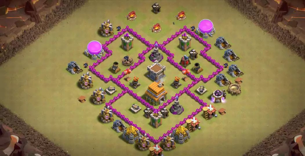 Efficient Town Hall 6 War Base Layout for Clash of Clans