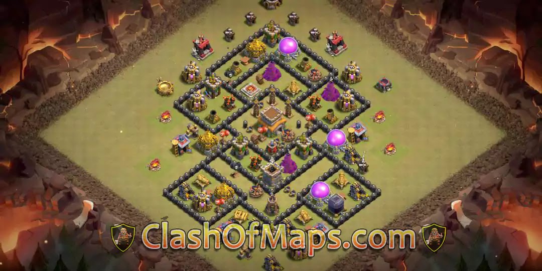 TH8 War Base W/link anti Hog Riders