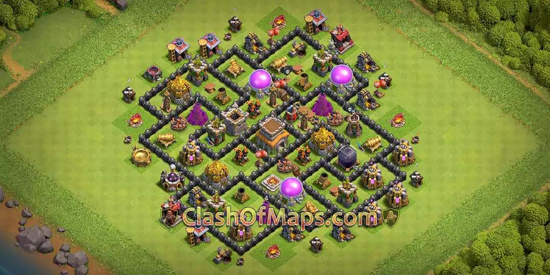 TH8 Farming Base Designs with Anti-Dragon