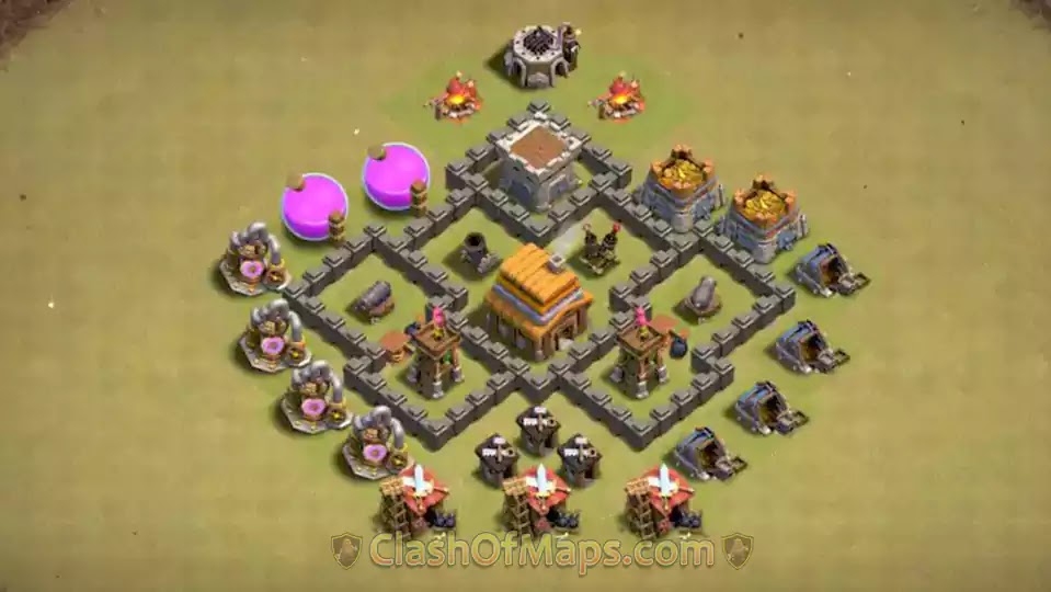 COC TH4 ANTI-GIANT BASE Copy Layout – CLASH OF MAPS