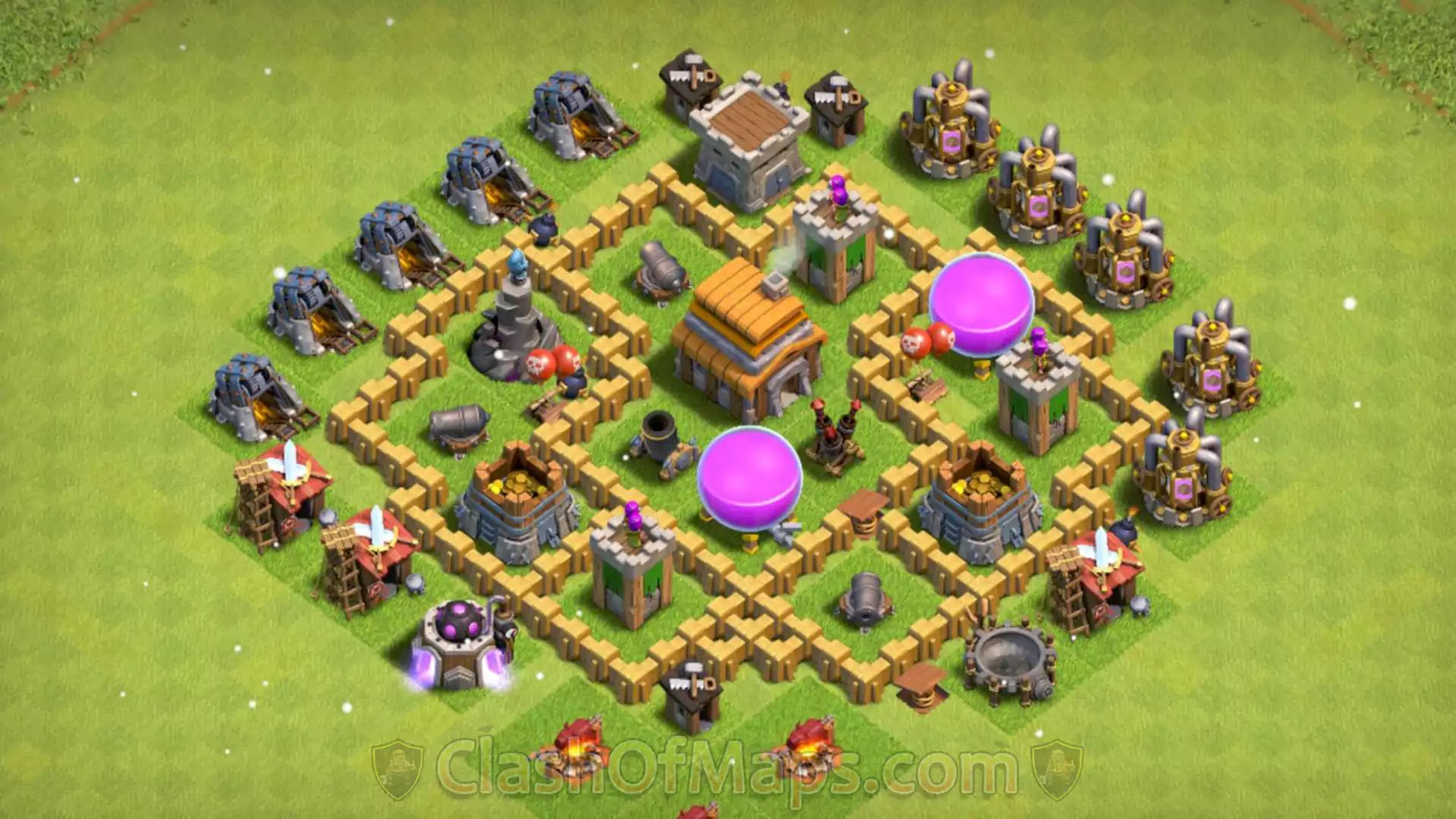 COC TH5 Base - Loot Protecting Base With Copy Link