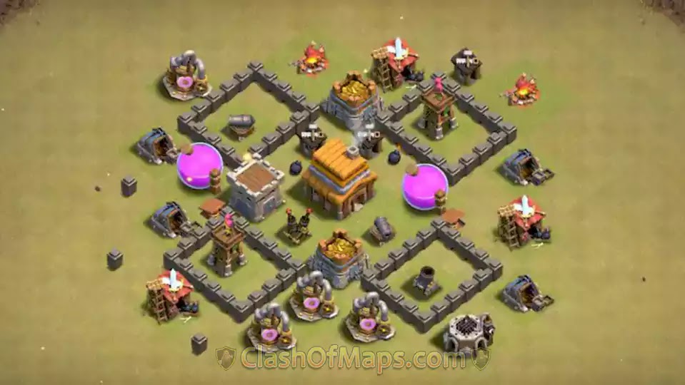 COC Th4 War Base With Copy LINK- Clash of Clans