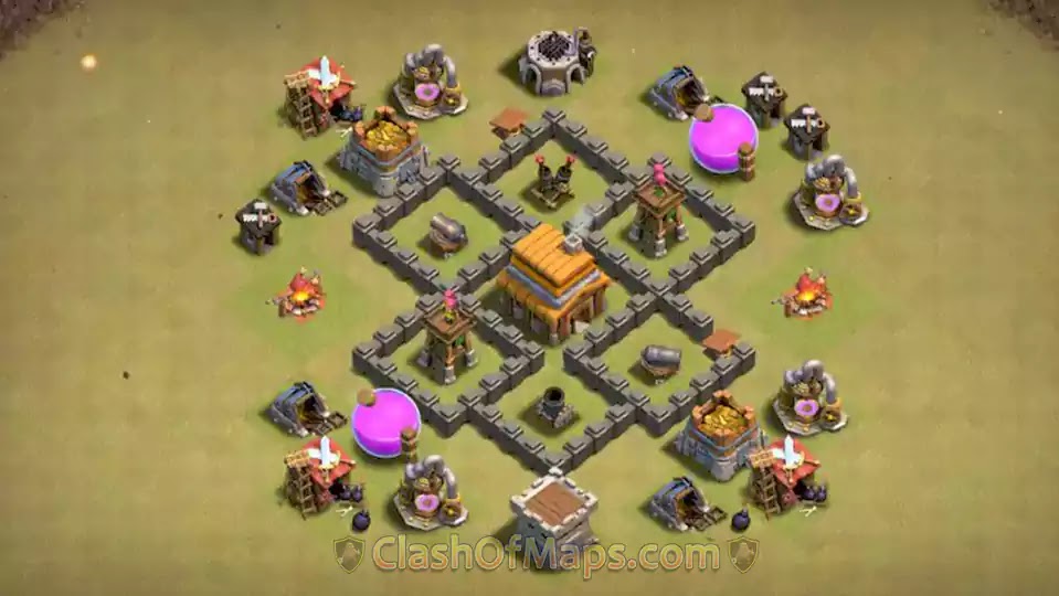 Th4 anti air War Winning base Layout With Link – Town hall 4