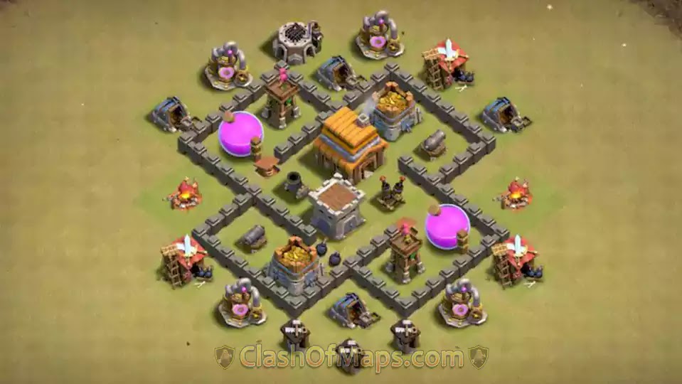 Town hall 4 War Base Anti 2 Star & 3 Star