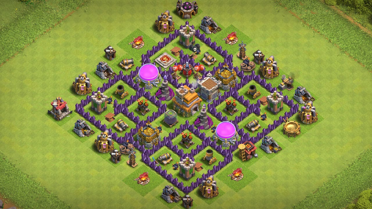 INSANE TH7 HYBRID[defense] Base 2024!! COC TownHall 7 Hybrid Base Design