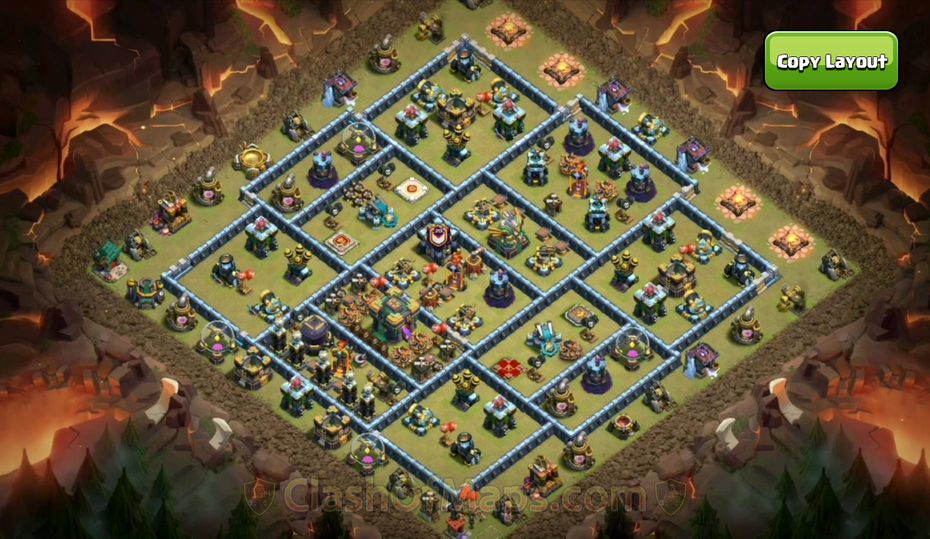 TH14 War Base Design with Easy Copy Link