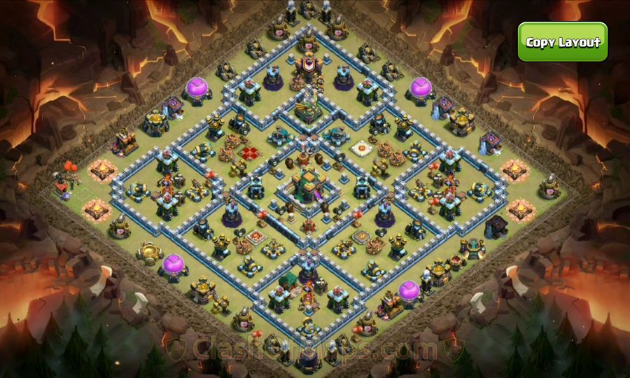 New Town Hall 14 War Base Copy Link for Unbreakable Defense 2024