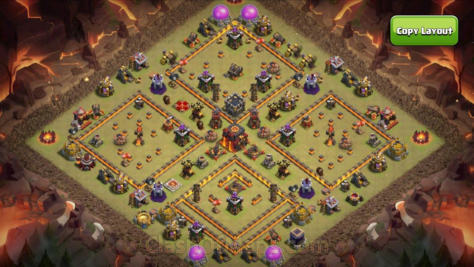 2024 Town Hall 10 War Base Copy Links COC