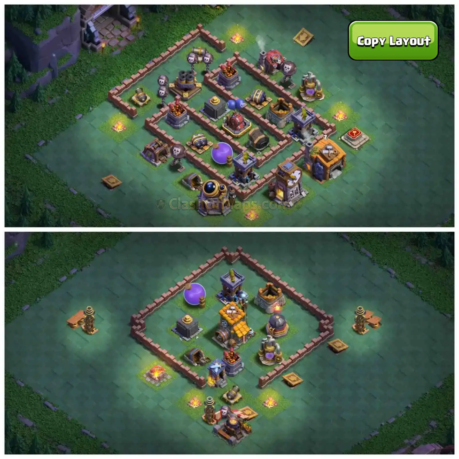 Copyable Builder Hall 7 Base Layouts for Defense and Trophy Pushing