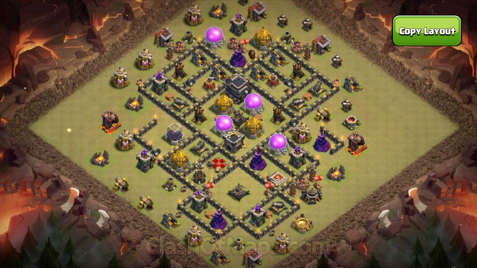 Dominate Clan Wars with These TH9 War Base Copy Link