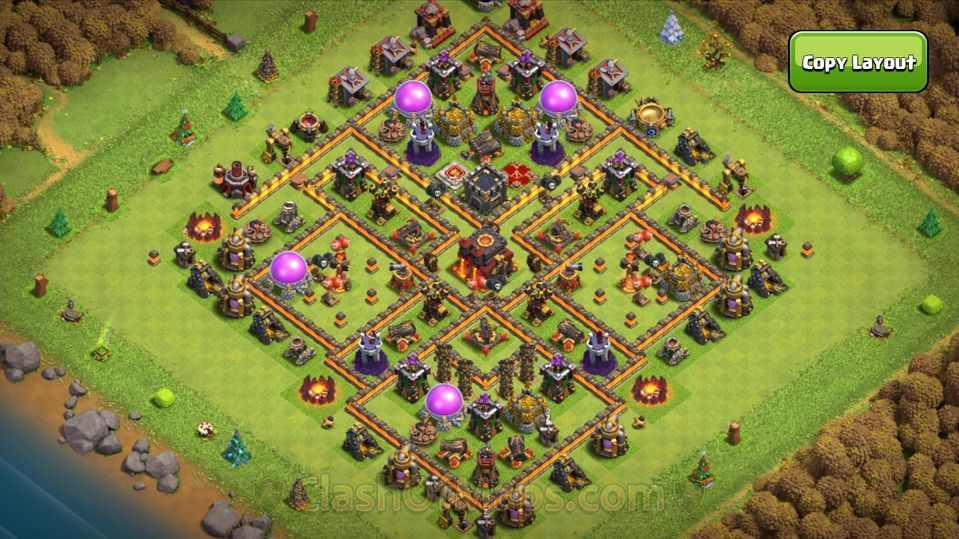 Unbeatable TH 10 Trophy Base Layout 2024