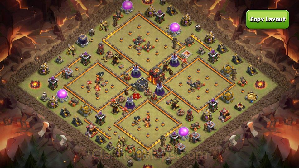 Best TH10 War Base copy Layout anti 3-Star