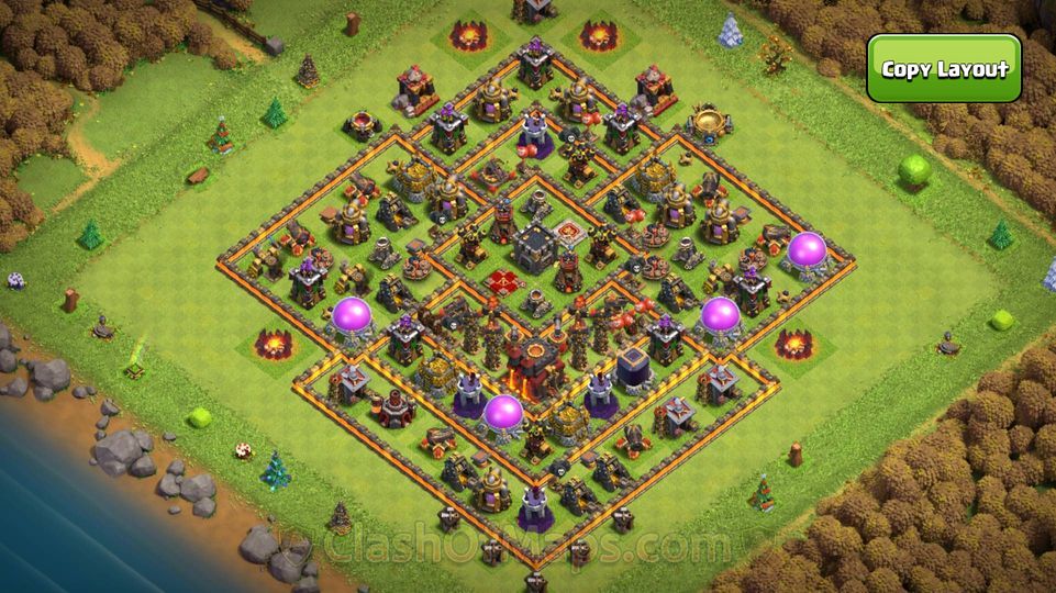 Strongest Town Hall 10 Base Designs with Copy Links