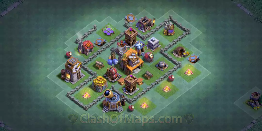 Builder Hall 4 Trophy Base Design: Elevate Your Defense