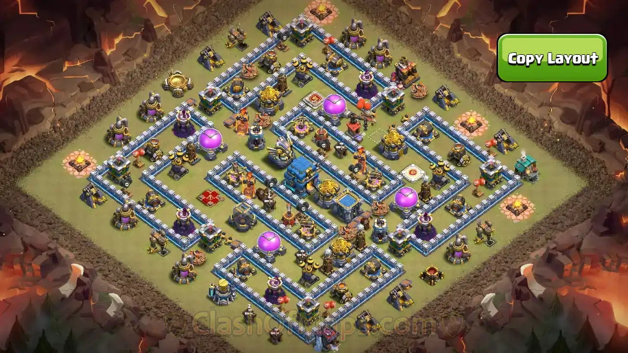 Town Hall 12 War Base Copy Links to Stop 3-Star Attacks