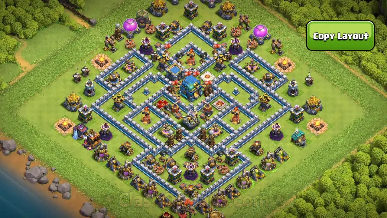 Strongest TH12 Trophy Base Layout – Easy Copy Link Setup