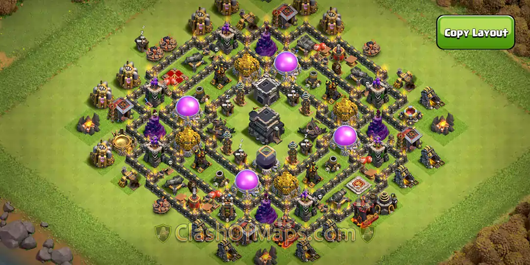 Town Hall 9 Base Layout Copy Link for Maximum Defense - elegant