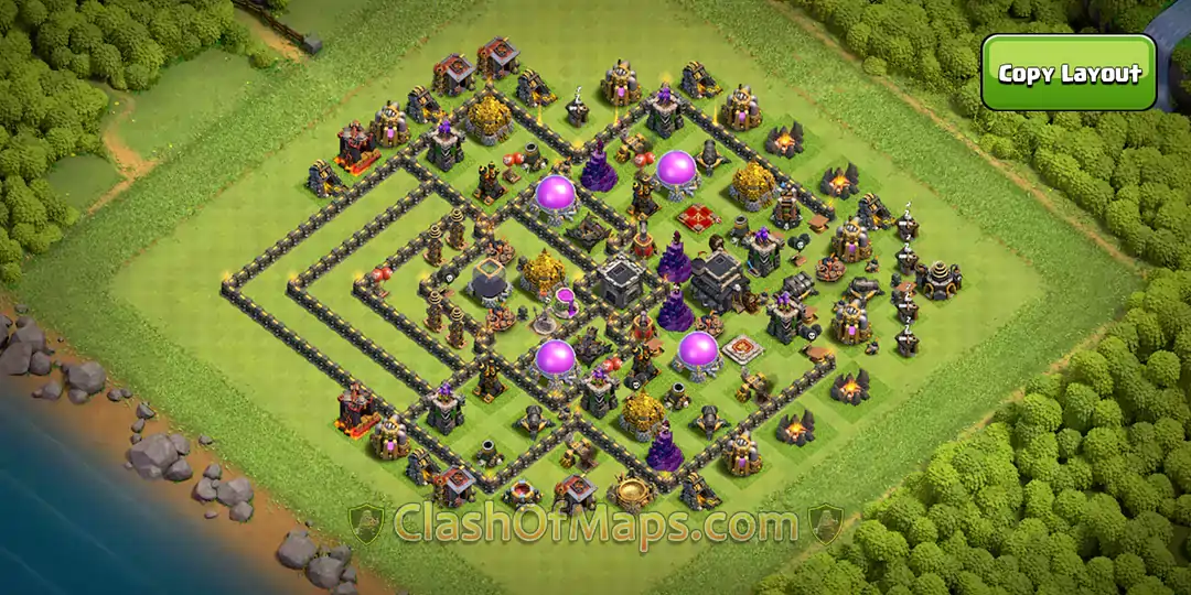 Easy to copy Town Hall 9 Base